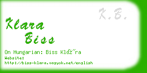 klara biss business card